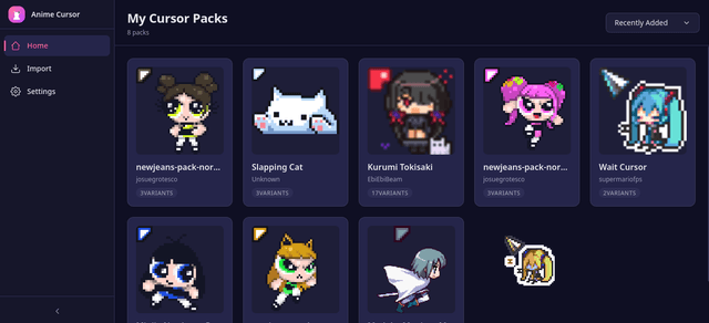Anime Cursor Dashboard